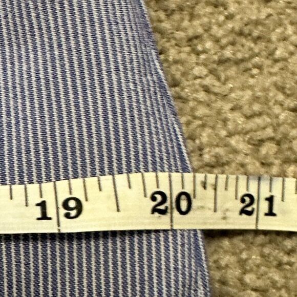 Tahari Women 6 Dress Midi A-line Button Down Sleeveless Striped Blue - Picture 13 of 14